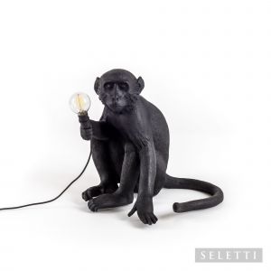 Seletti - Lamp - Monkey - Sitting - Black Outdoor