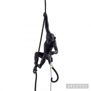 Seletti - Hanglamp - Monkey - With Rope - Black Outdoor