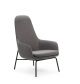 Normann Copenhagen Era Lounge Chair High- Zwart Metalen Onderstel
