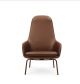 Normann Copenhagen Era Lounge Chair High Tango Leder- Walnoot Onderstel